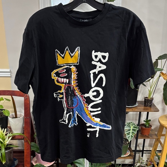 Jean-Michel Basquiat Other - Basquiat Black Graphic T Shirt with Dinosaur and Crown size XS